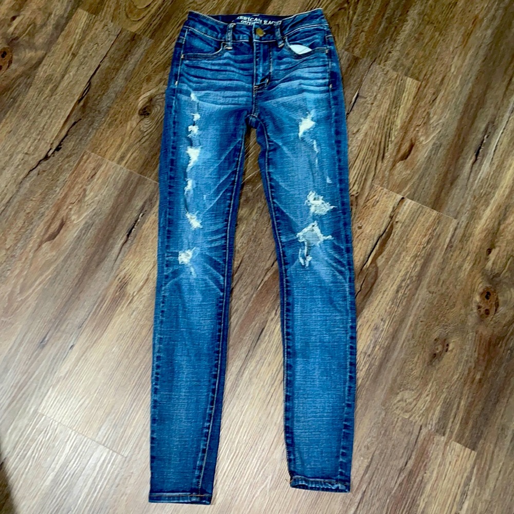 AEO skinny ripped hi-rise jeggings
